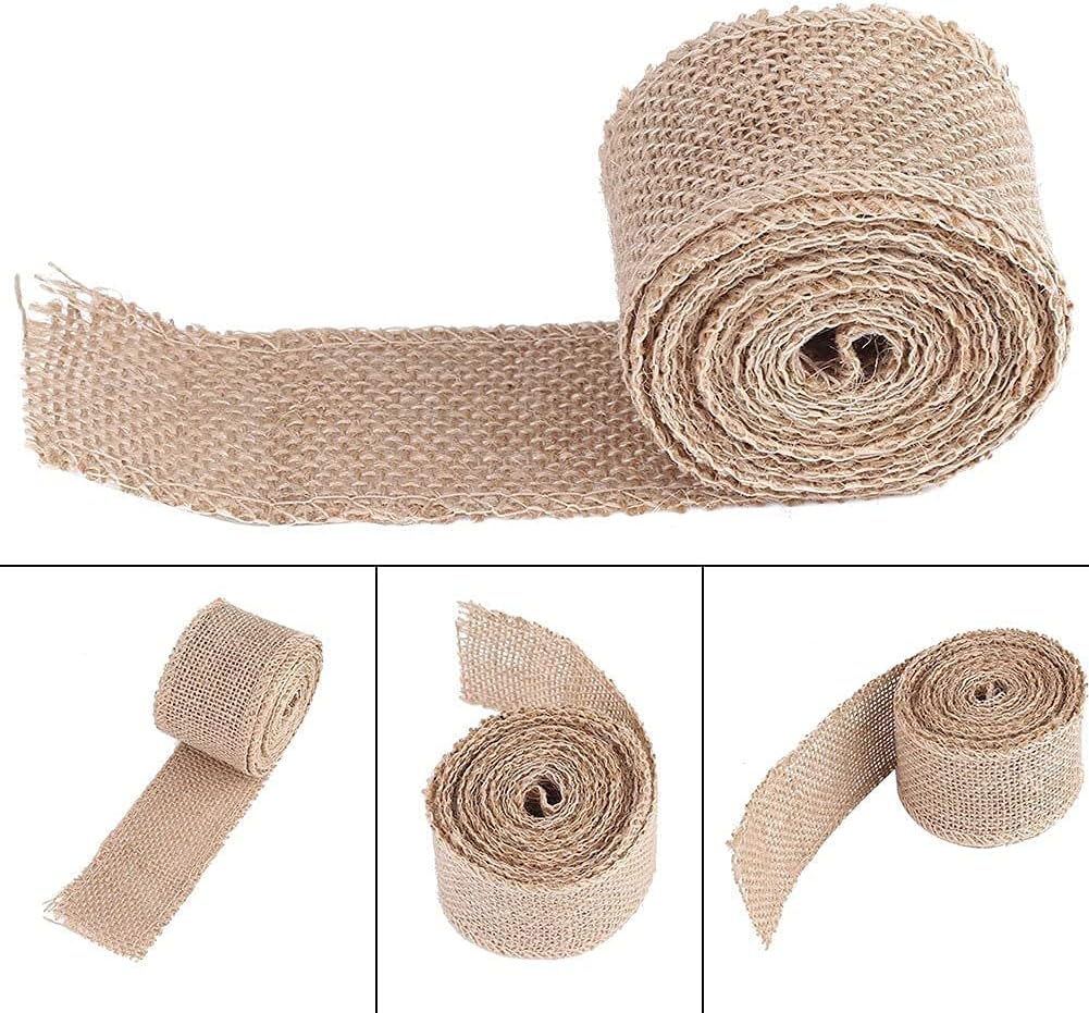 Burlap Ribbon Rolls Decorative for Party Decorative DIY Handmade Craft Arts Christmas Decoration (5cm), beige/tan - Image 3