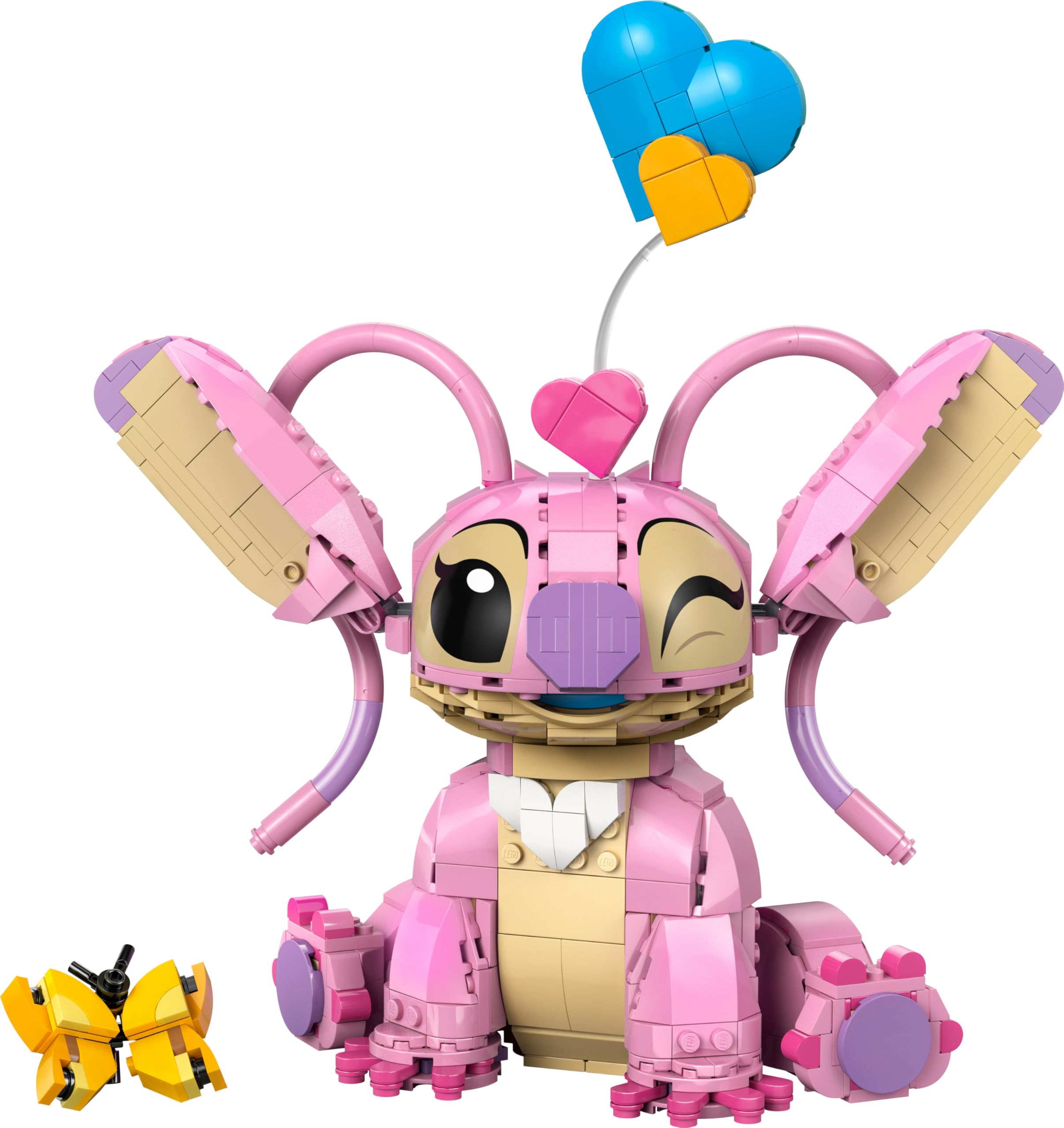 LEGO | Disney Ángela - Juguete de Construcción de Lilo y Stitch - Figura Articulada de Amiga de Stitch con 3 Globos de Corazón y Mariposa - Regalo para Niñas y Niños de 9+ Años y Fans Adultos 43257