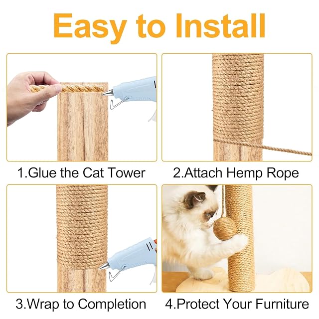 Foto 5 de 7 de Fyrindel Cuerda de Yute, Cuerda de Sisal Natural 6mm X 50m, Cuerda Rascador para Gatos Jardineria Decoración