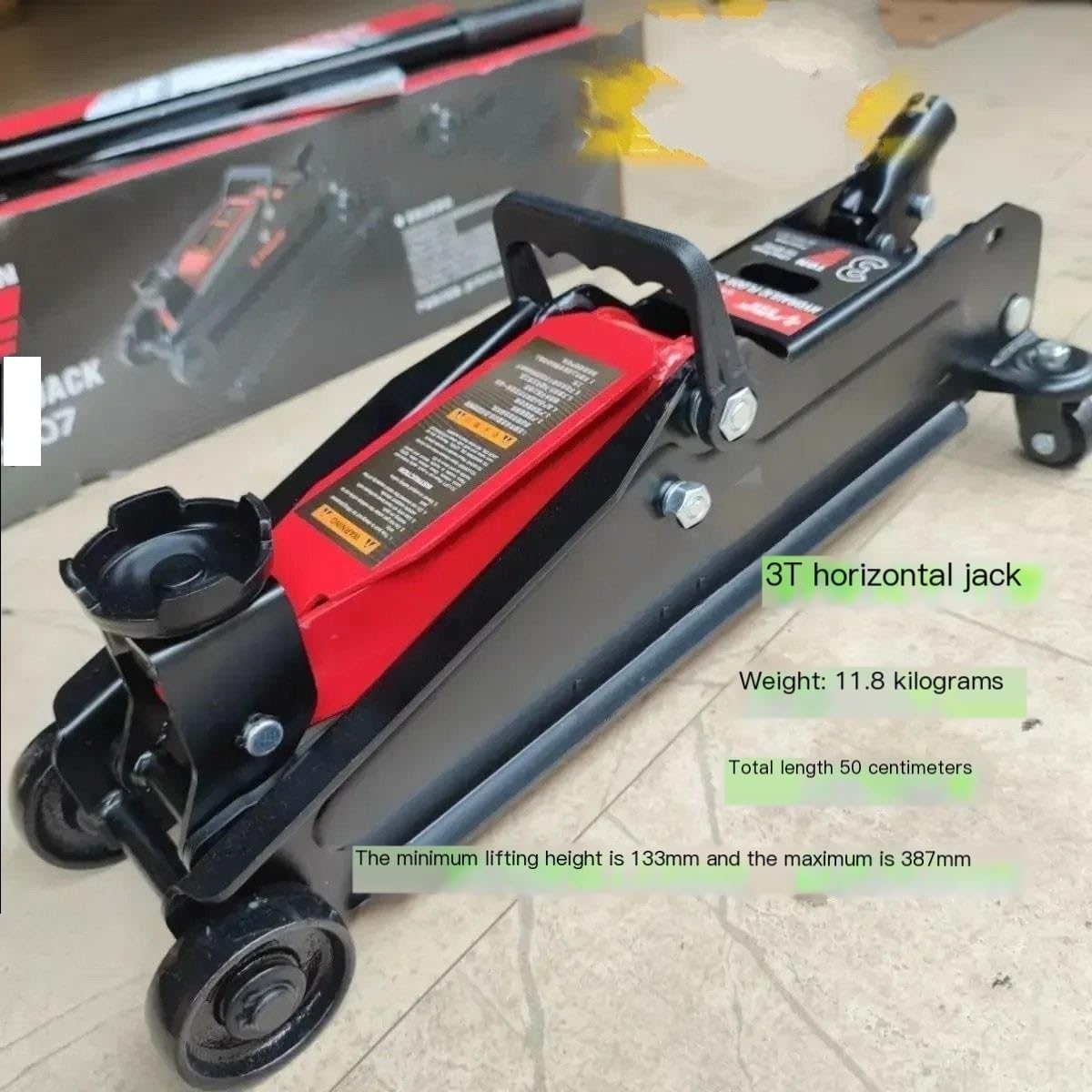 Cric Auto Cric a Forbice Martinetto Orizzontale di Bordo Speciale per Carrello Fuoristrada Portatile Idraulico Ispessito da 3 tonnellate Cric a pantografo