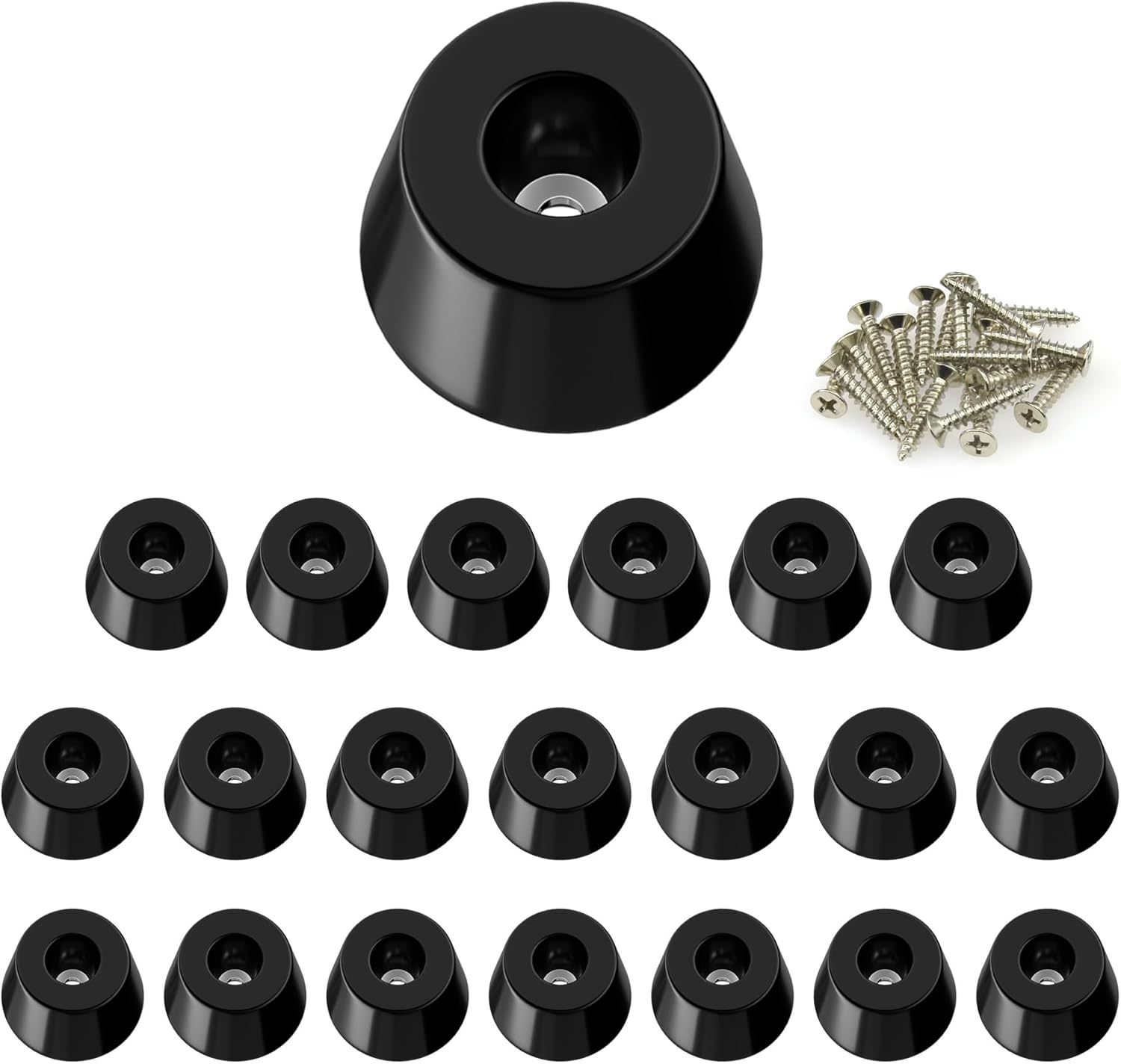 20 PCS Round Rubber Furniture Feet Pads with Screws,Table Leg Pads