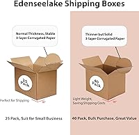 Vista 2 de Edenseelake Paquete de 40 cajas de envío de 10 x 6 x 6 pulgadas, cajas de cartón medianas para embalaje, mudanza, correo, color marrón