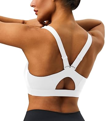 Sports Bras for Women Medium Impact Adjustable Straps Bra with Sewn in Pads