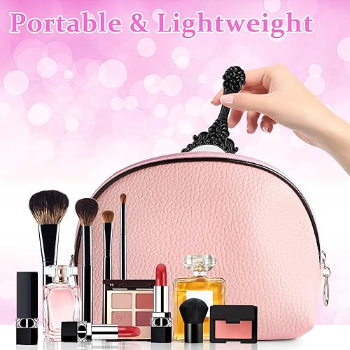 Miniatura 6 de Aemygo Espejo de mano vintage, 40 piezas, espejo de mano retro portátil con asa, espejo de mano ovalado con flor en relieve, bonitos espejos de mano