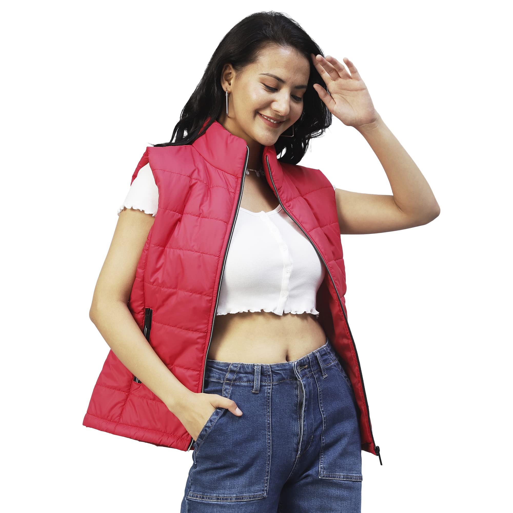 rigo Women Red Sleeveless Puffer Jacket-picture-11