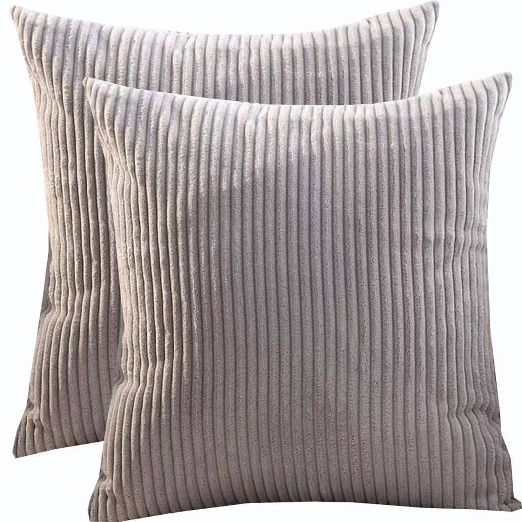 SWJ-swjssb Super King Size Pillow Cases 80x80 70x70 Cm, Set Of 2 Square Extra Large Cushion Covers,Soft Pillow Covers With Invisible Zipper Decorative Pillowcases For Sofa Couch(Light Grey,60x60 cm)
