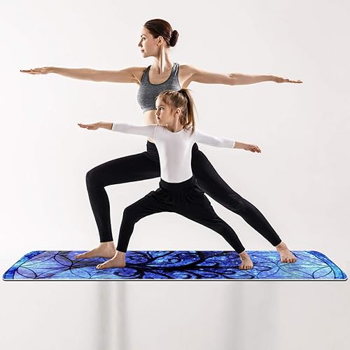 Miniatura 6 de LEVEIS Alfombrilla de yoga con símbolo del árbol de la vida, gruesa, antideslizante, para ejercicio, para el hogar, gimnasio, viajes en el suelo
