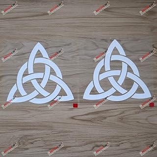 (2) 4'' Celtic Trinity Knot Symbol Decal Sticker Car Vinyl White sda1