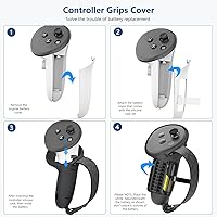 Vista 2 de 7 in 1 Silicone Cover Set Compatible with Meta Quest 3S, VR Accessories for Oculus/Meta Quest 3S Skins and Wraps, Includes Controller Grips Cover
