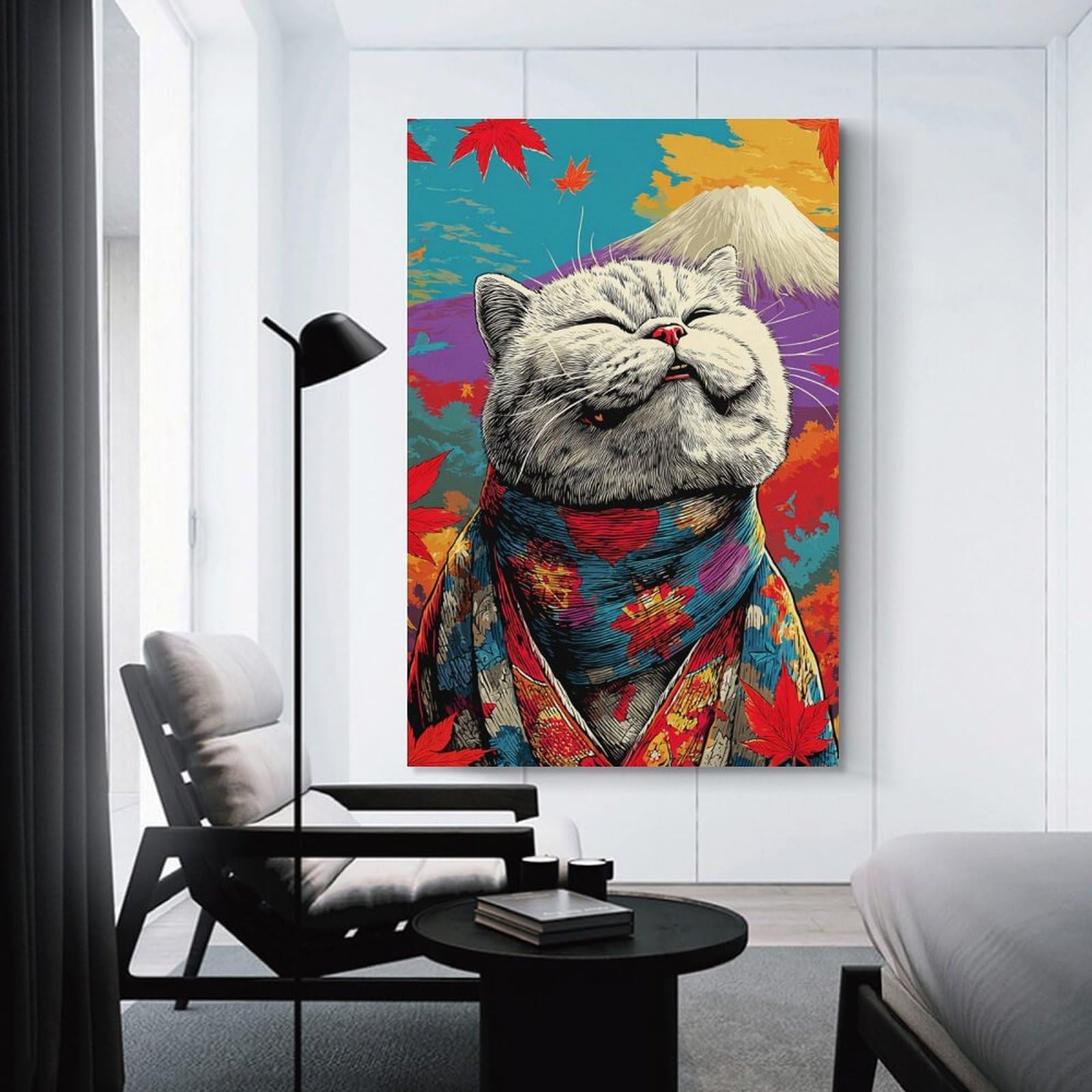 Junmoney Unframe-Autumnal Cat In Traditional Attire Autumnal Cat In Traditional Attire Home Decor Wall Art 20X30inch(50X75cm), For Gallery Wall Layouts In Home Or Office, A Versatile Canvas Print For Layering