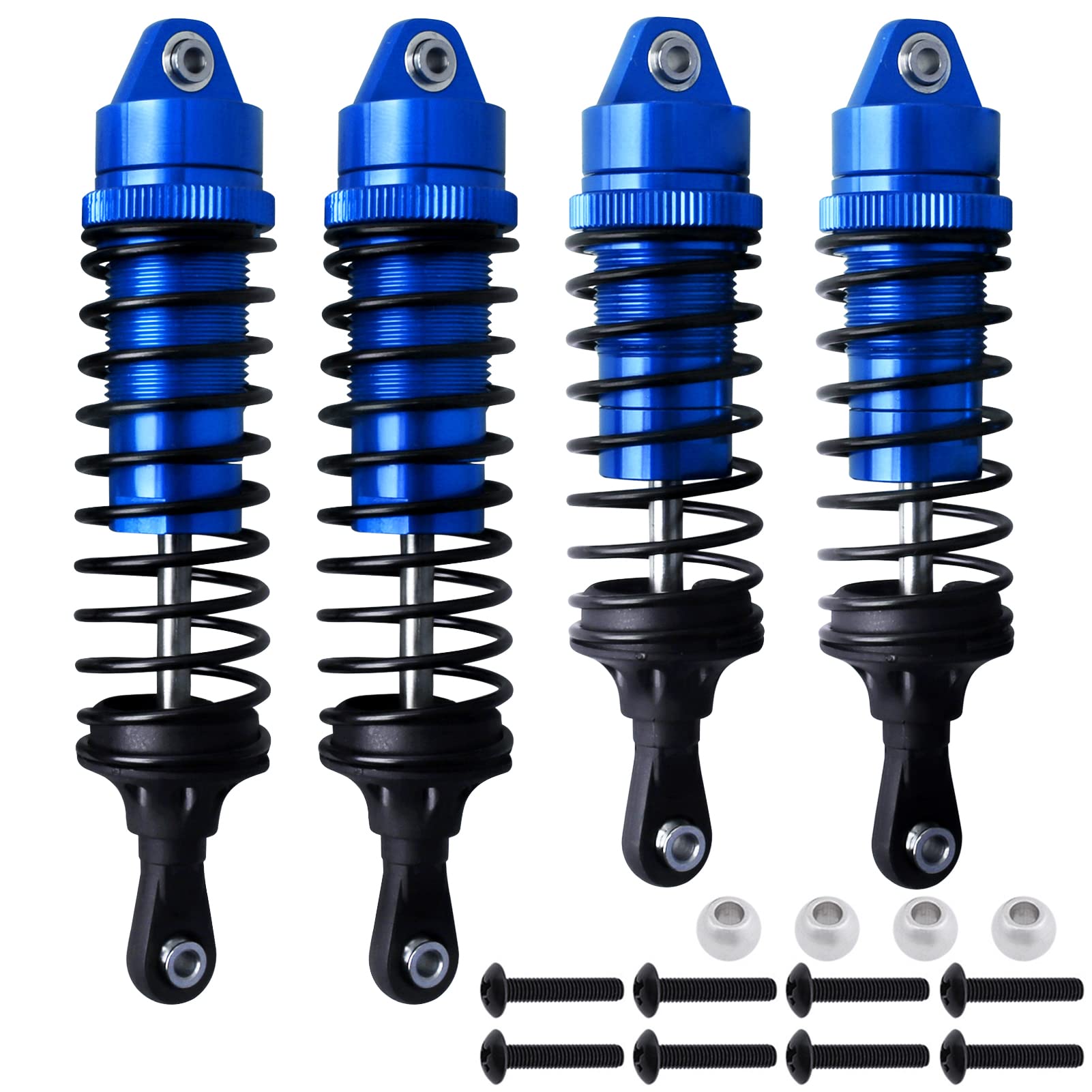 Hobbyfire Shocks Aluminum Threaded Absorber Damper Upgrades Parts Accessories for 1/10 Traxxas Slash 2WD 4x4 Rustler 4X4 VXL Stampede 4X4 Hoss 4X4 Replace 5862 (Navy Blue)