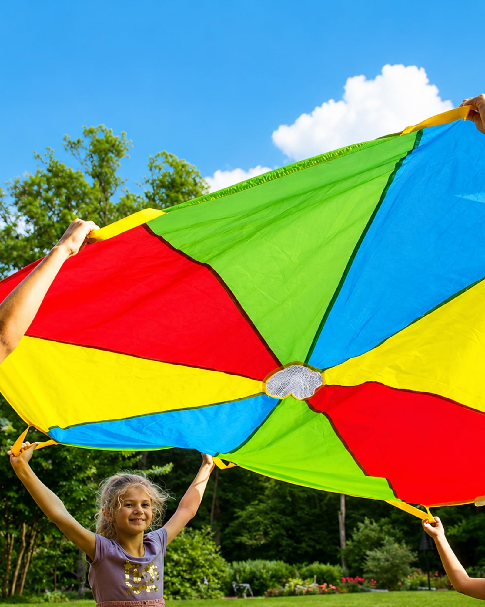 Play Platoon 6 Foot Play Parachute with 8 Handles, Multicolored, for Kids