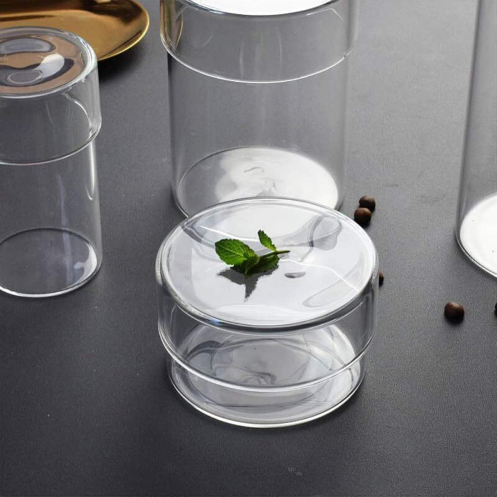Barattoli Cucina Robusto 4 Confezioni di Contenitori Ermetici in Vetro con Coperchio for L'organizzazione della Dispensa Contenitori Ermetici per Alimenti