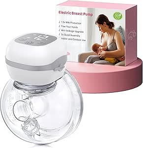 Haokoo Milchpumpe Elektrisch Freihändig - 201g BPA-frei Elektrische Milchpumpe Tragbar, Auslaufsicheres Upgrade, 3 Modi und 12 Stufen, 1 Stück