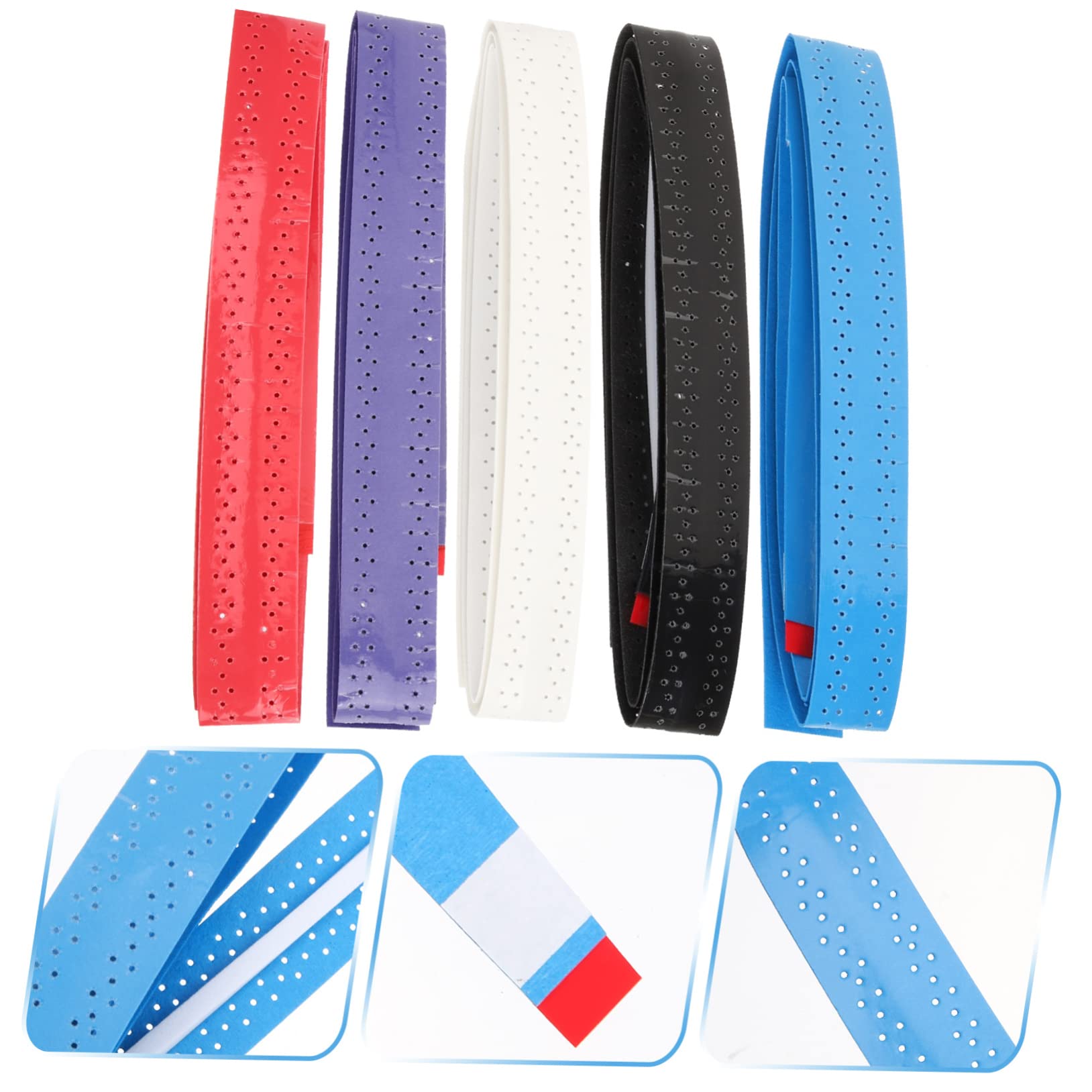 Sosoport Pegamento para Raquetas De Bádminton Cinta Overgrip De Tenis Envoltura De Cinta De Agarre Cinta De Agarre De Tenis Cinta Absorbente para Raquetas PU