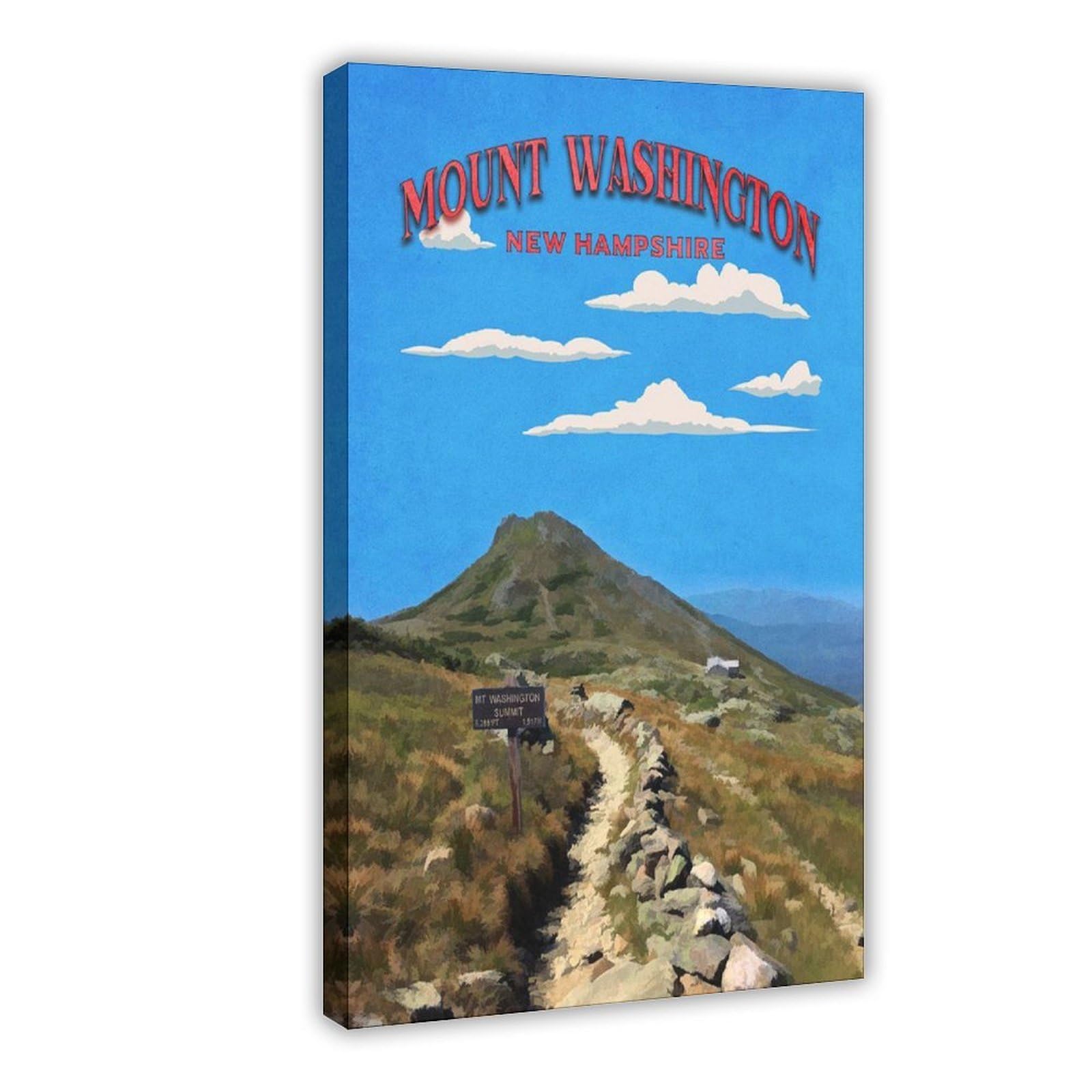 Bareronor Washington Mountain View Canvas Poster Bedroom Decor Landscape Office Room Decor Gift 12" L X 18" W
