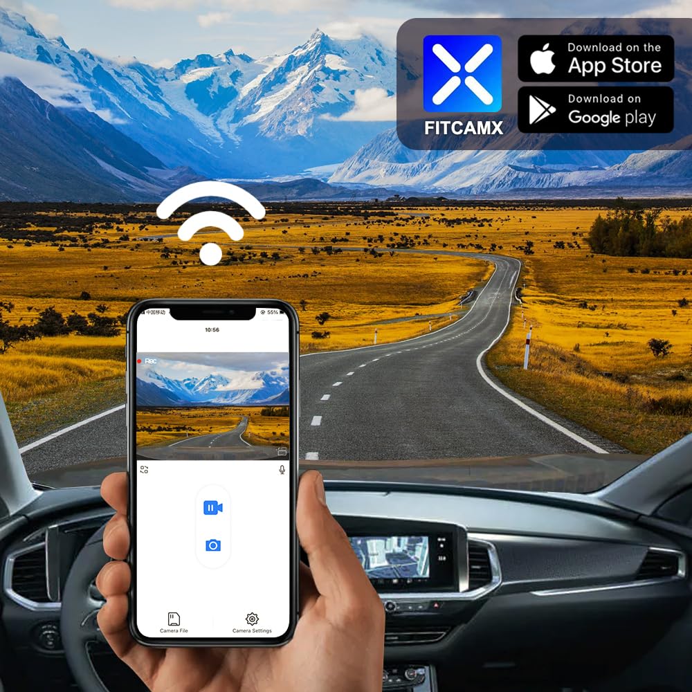 Fitcamx Dashcam 4K Compatibile con Opel Vauxhall Grandland, X 2018-2023 (HD2-D9500), OEM Cameras per Auto, 2160P UHD Video WIFI, G-Sensor, Registrazione Circolare, WDR, Plug&Play, Scheda da 64 GB