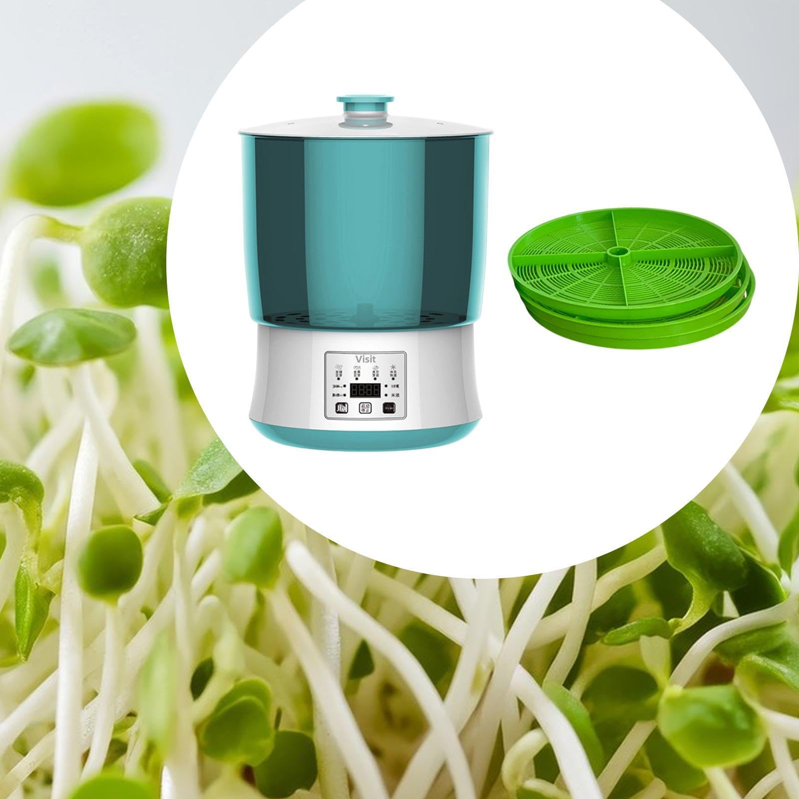 Baoblaze Verbesserte Sojasprossen-Maschine mit 4 Saisonalen Modi, Multi-Digital-Display, Sichtbarer 3-lagiger Samenkeimer, Automatisches Sprossen-Anbauset für Sojabohnen, Joghurt, Süßwein und Natto
