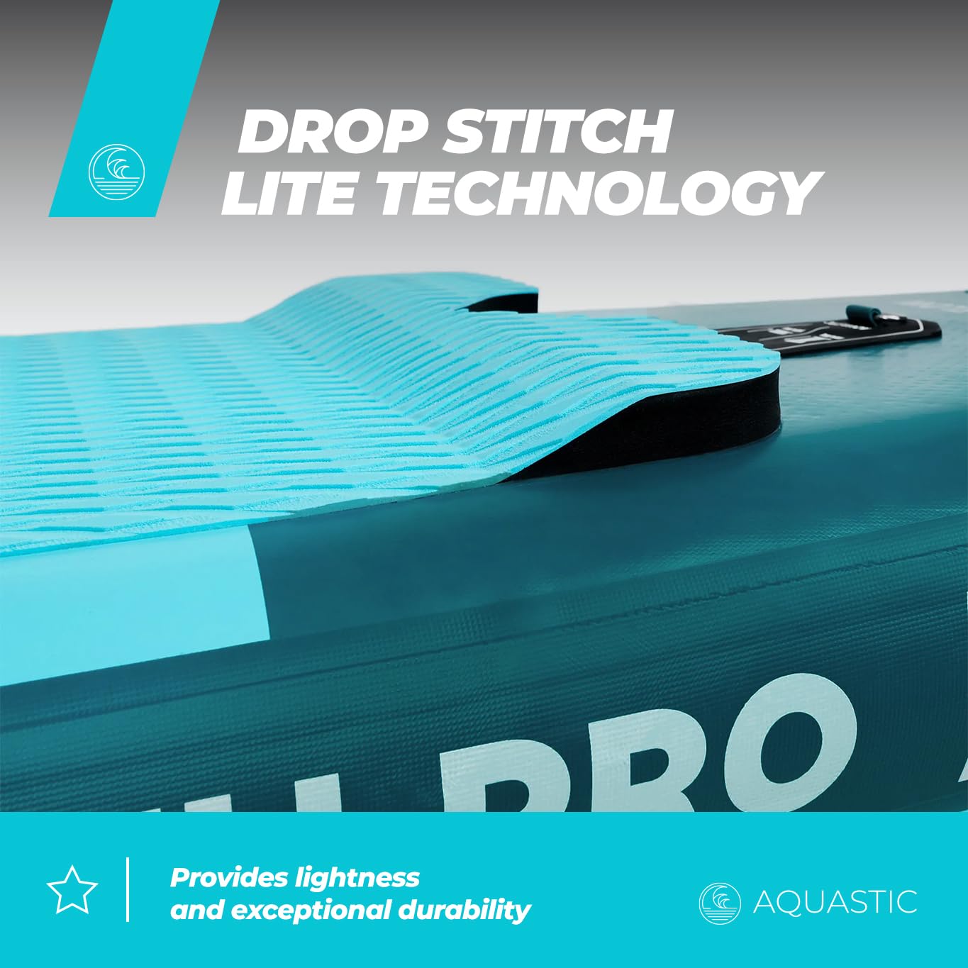 AQUASTIC Perth Pro 11'2" Allround SUP Drop Stitch Lite Board, pianka 5 mm, zestaw z regulowanym wiosłem 2 w 1, balast, siedzisko kajakowe, 2-drożna pompa i plecak do noszenia