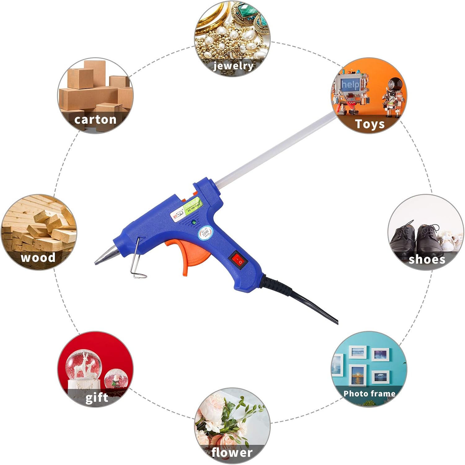 Hot Glue Gun with Glue Sticks,Hot Melt Glue Gun Kit for Crafts with 20 Pcs Glue Sticks and 20 Wood Craft Sticks,Hot Mini Glue Gun with Case for School DIY Arts, Craft, Home Repairs for Kids : Arts, Crafts & Sewing