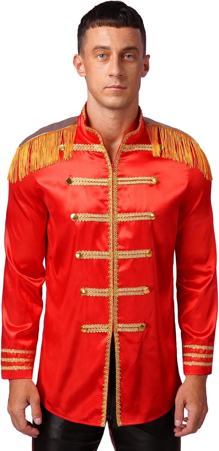 Mufeng Mens 1960'S SGT Pepper Costume Add Accessories Sergeant Icon Hippy Fancy Dress Up