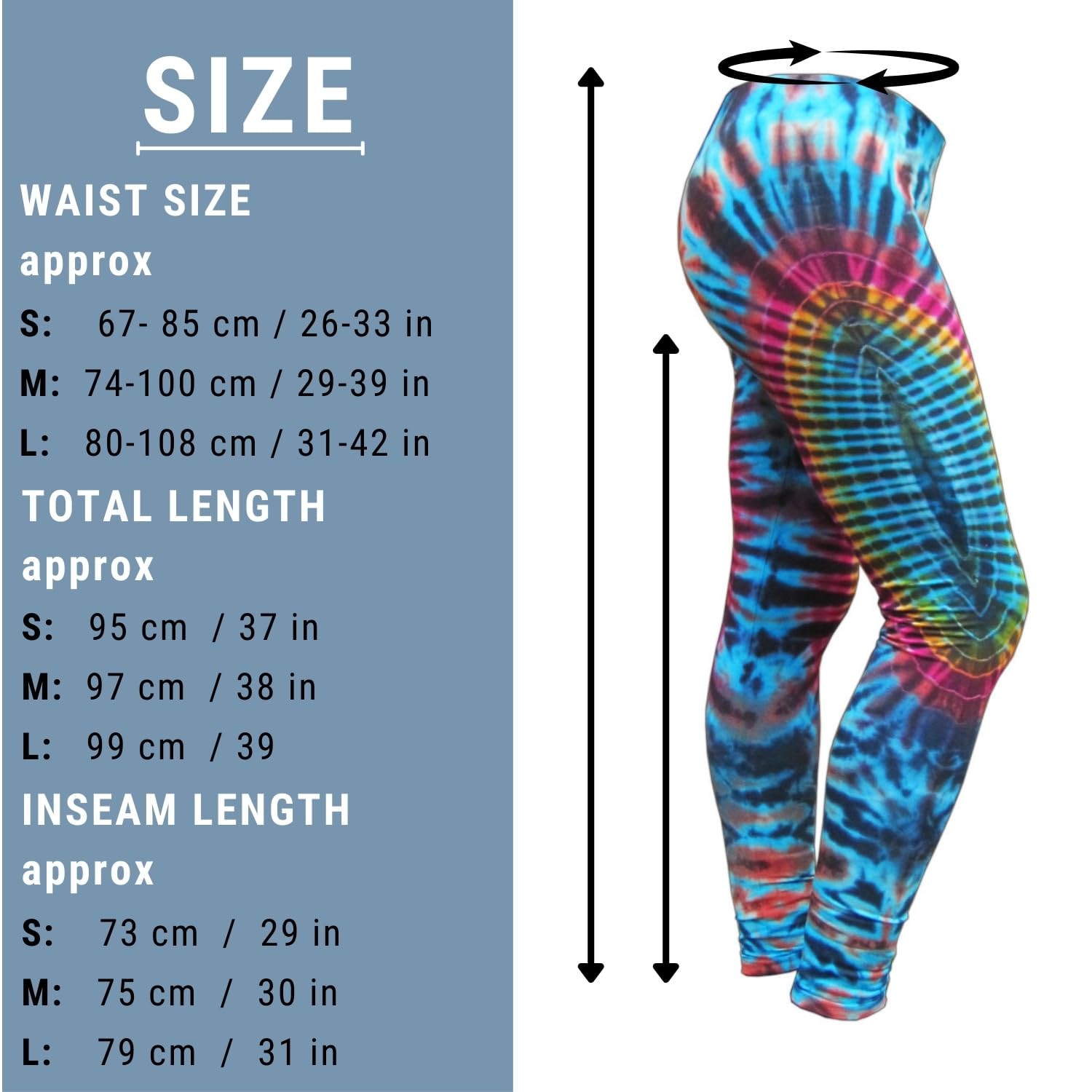 PANASIAM Yoga Leggings Damen - Batik Dschungel Design - Sport Tights lang | handgefärbtes Unikat, weich & elastisch, Sporthose für Fitness, Gymnastik & Freizeit, atmungsaktiv, Viskose mit Elasthan