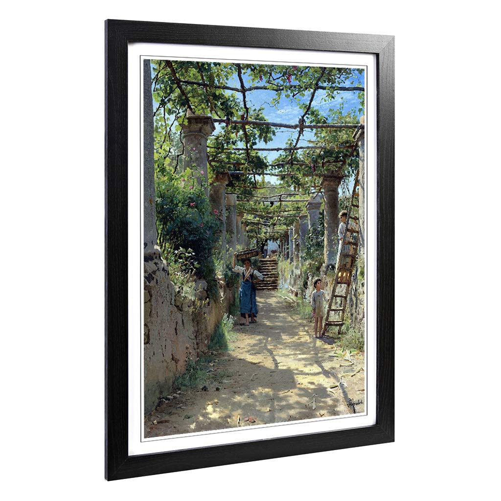 Big Box Art Framed Print of Peder Mork Monsted Capri Design | Wall Art Picture | Home Decor for Kitchen, Living, Dining Room, Bedroom, Hallway, Office, Black, A2 / 24.5x18 Inch / 62x45cm