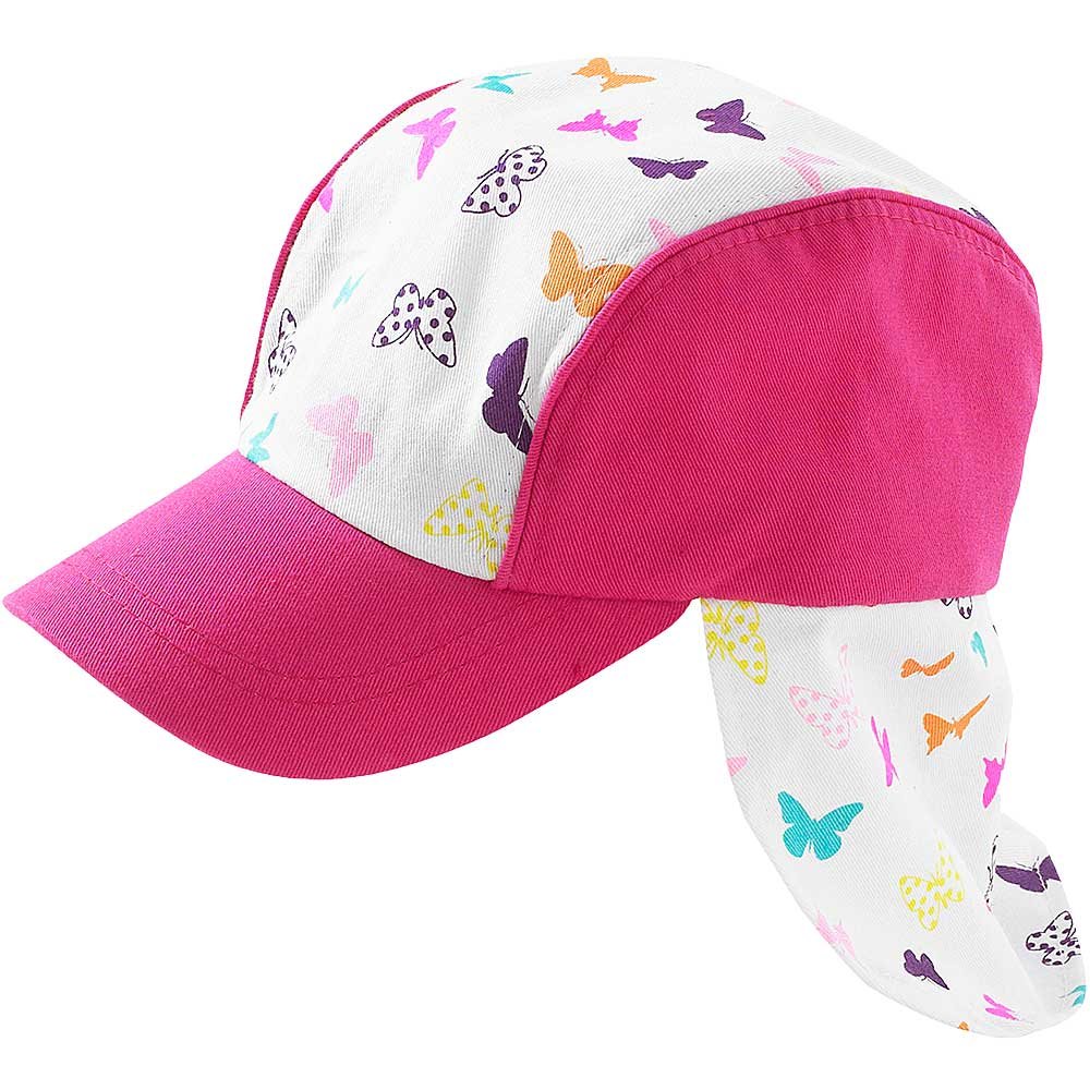 Girls Unicorn Rainbow Butterfly Animal Legionnaire Baseball Peak Summer Sun Cap Hat UK Seller - Butterfly Legionnaire - 3-6 Years