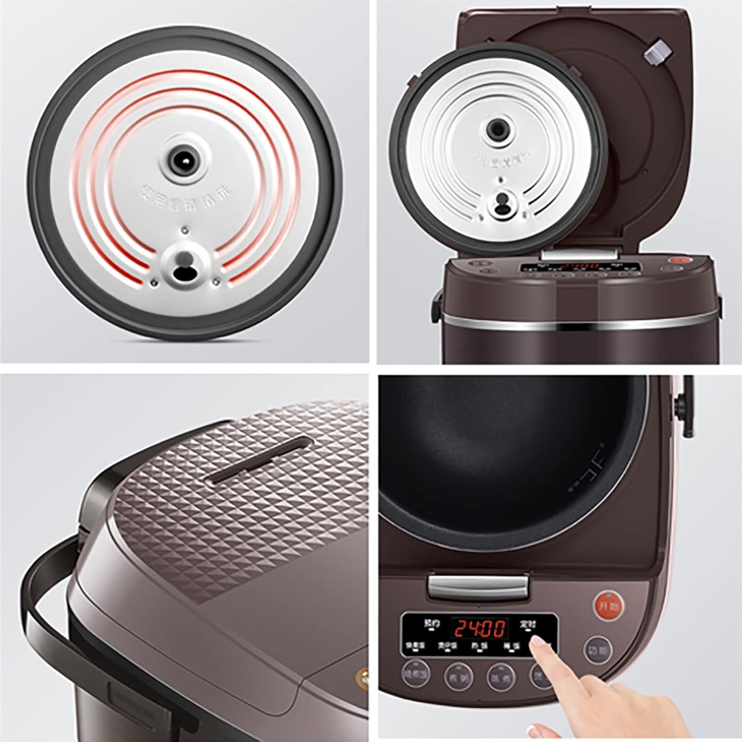 Rice Cooker (4L) Home Multi-function Rice Cooker, 24H Reservation and Heat Preservation, Thicken Non-stick Liner, for 2-6 People 220-240V US/EU