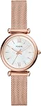 Fossil Women's Carlie Quartz Stainless Steel Watch, Rose Gold Glitz, Regular, Quartz Movement