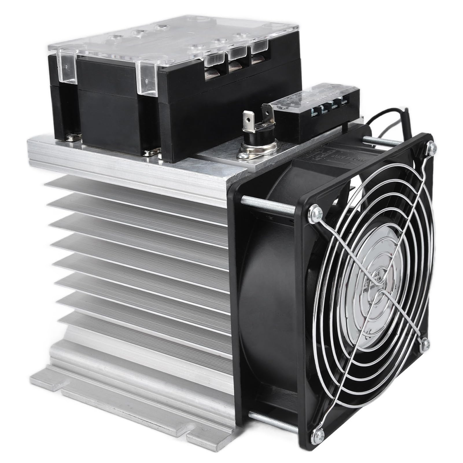 Cocoarm Regolatore di Tensione SCR Regolatore di Tensione Trifase a Stato Solido 380VAC con Dissipatore di Calore da 0 a 10 V da 4 a 20 MA Controllo Manuale per Forno Elettrico Trasformatore di