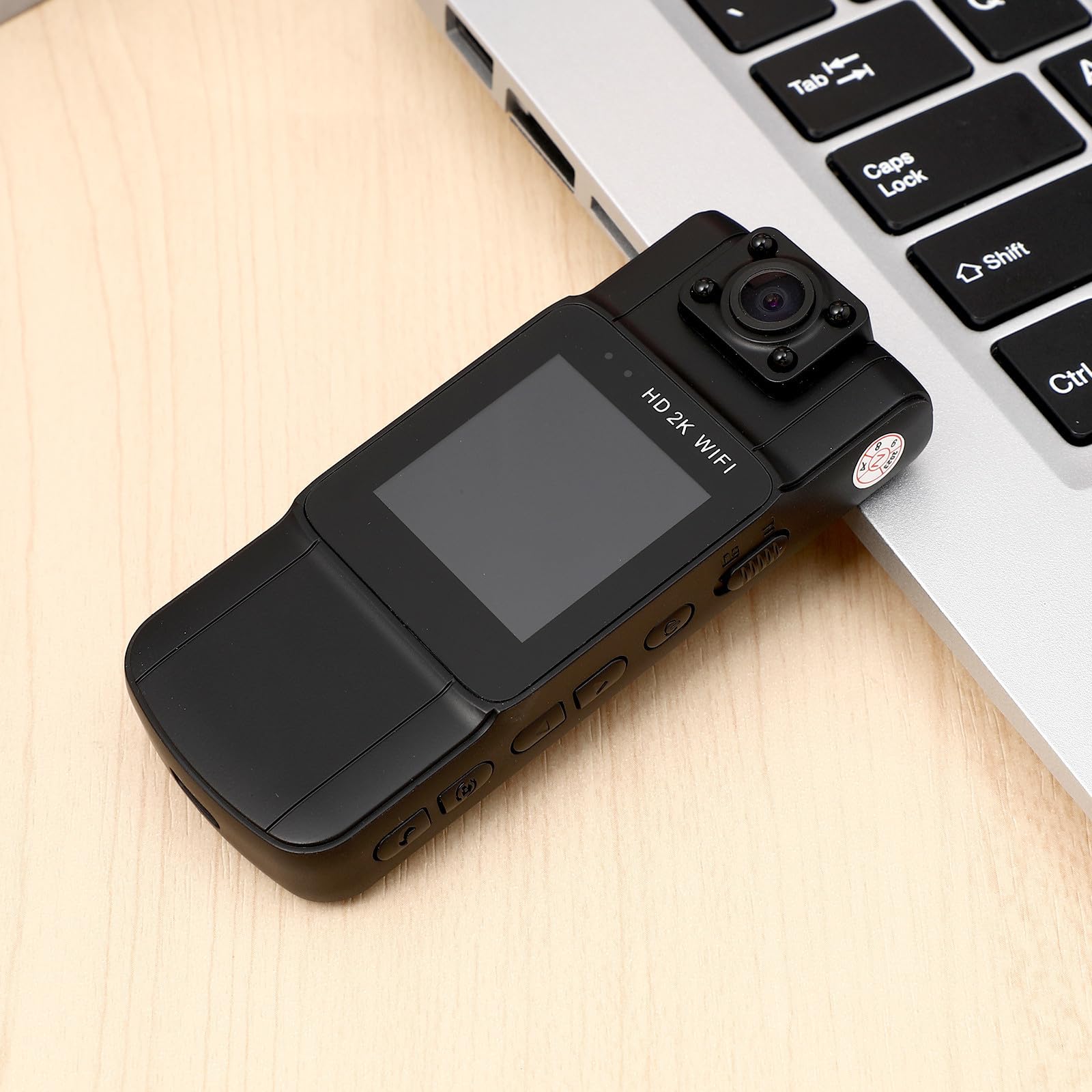 Toyvian Caméra Corporelle Portable 2k avec Écran, Objectif Rotatif 170°
