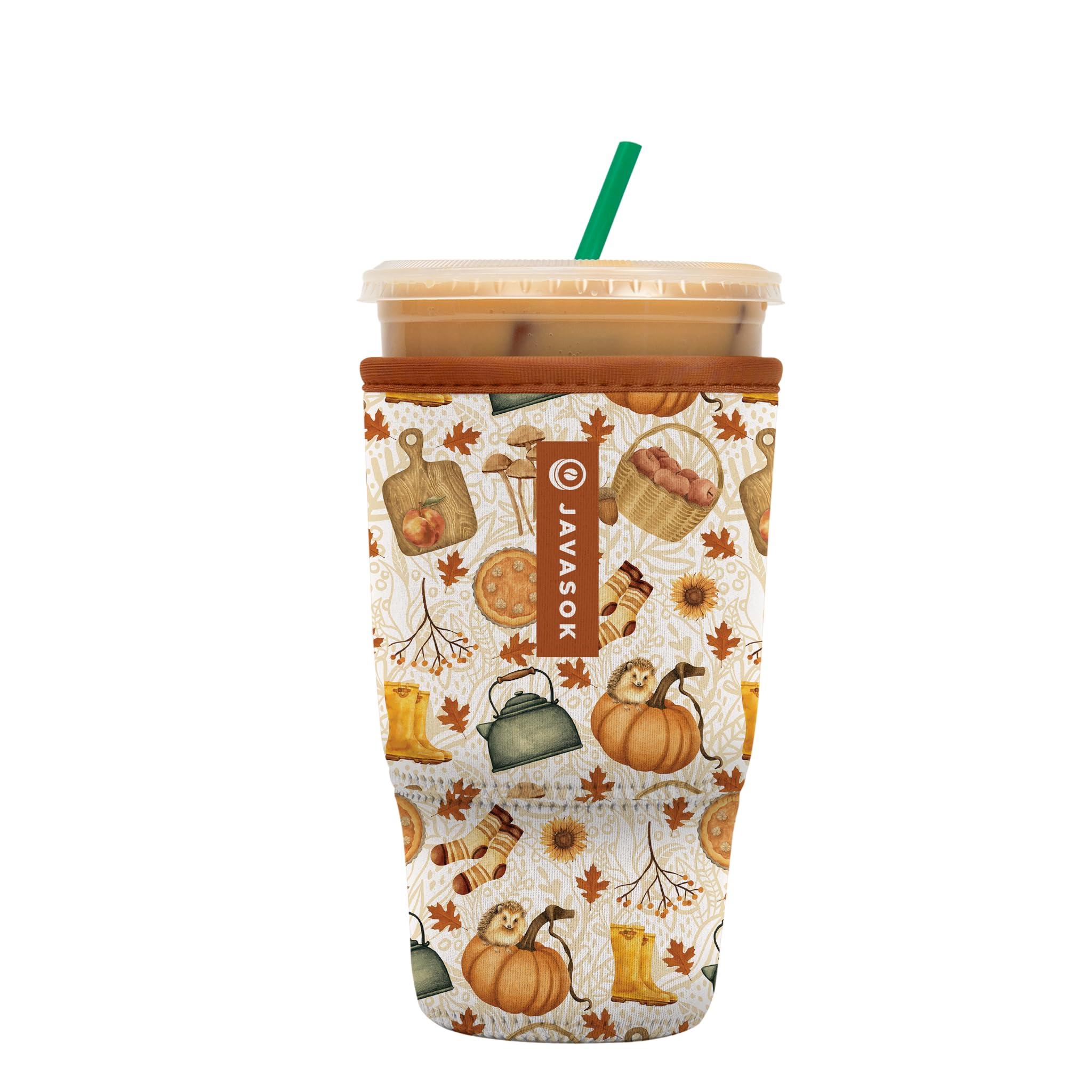 Sok It JavaSok Iced Coffee &amp; Cold Soda Insulated Neoprene Cup Sleeve (Cozy Season, Large: 30-32oz)