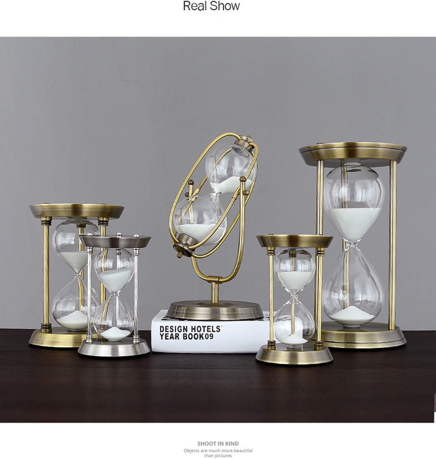 ヴィンテージガラス砂時計タイマー、レトロなスタイルの回転砂時計真鍮砂時計タイマー、家の装飾、子供のギフト、オフィス、勉強、寝室、デス