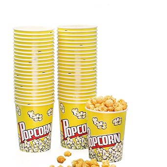 VIKEER 32 Oz Popcorn Boxes 44 Pack Disposable Popcorn Buckets Classic Popcorn Cups Cute Paper Popcorn Containers Popcorn Bars, Movie Nights, Carnivals, Fundraisers, Birthday Parties, Wedding