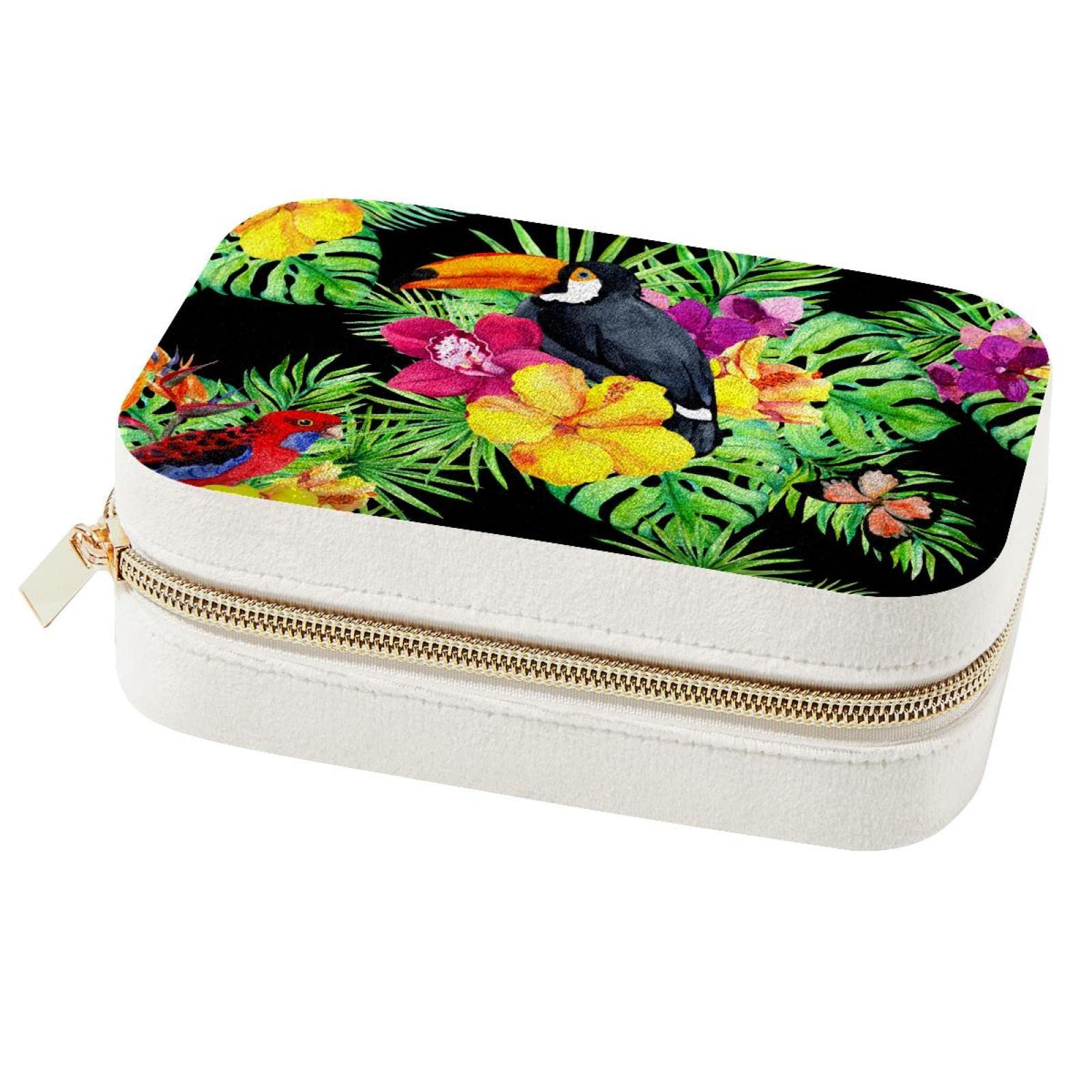 Boîte à bijoux de voyage motif tropical : cadeau de demoiselle d'honneur