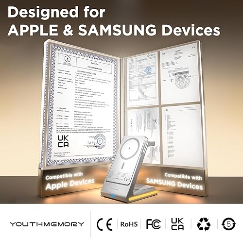 Miniatura 8 de Cargador inalámbrico 5 en 1 estación de carga magnética con banco de energía portátil para múltiples dispositivos AppleSamsung para Apple Watch