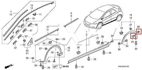 Miniatura 6 de Rexka Juego de 10 tornillos de nailon para Honda Acura 90114-SE0-000, 90676-SA7-003