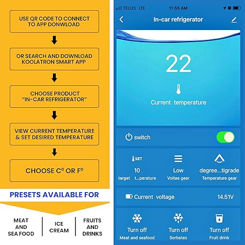 Miniatura 7 de Koolatron Refrigerador portátil  Neveracongelador inteligente eléctrico para automóvil, campamento, viajes, refrigerador de 12 V de lado duro para