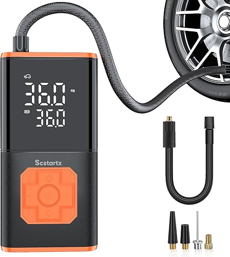 Inflador de neumáticos de automóvil, compresor de aire portátil, 150 PSI inalámbrico mini bomba de neumáticos de bicicleta recargable de 12 voltios,