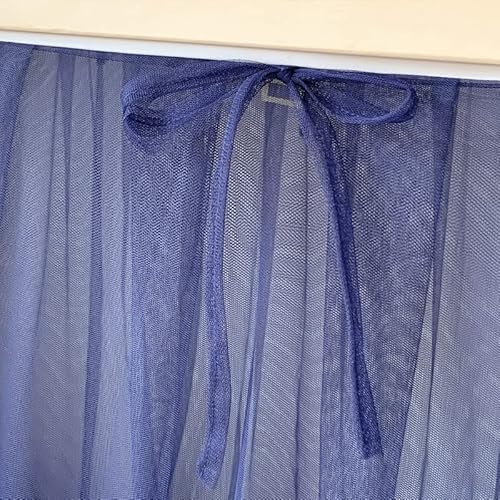 Akiky Bunk Bed Curtains Student Dormitory Mosquito Net 4 Corner Post Bed Canopy For Kid Teens Dustproof Loft Bed Curtains(Navy Blue,Full) #TOP2