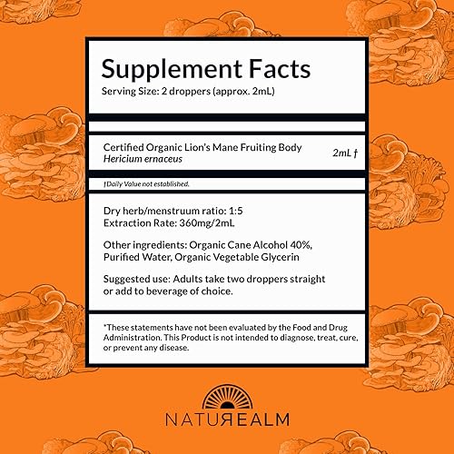 Miniatura 6 de Naturealm Lion's Mane & Chaga - Extracto de hongo Chaga – Pila de adaptógeno para concentración, inmunidad, longevidad, alivio del estrés, salud