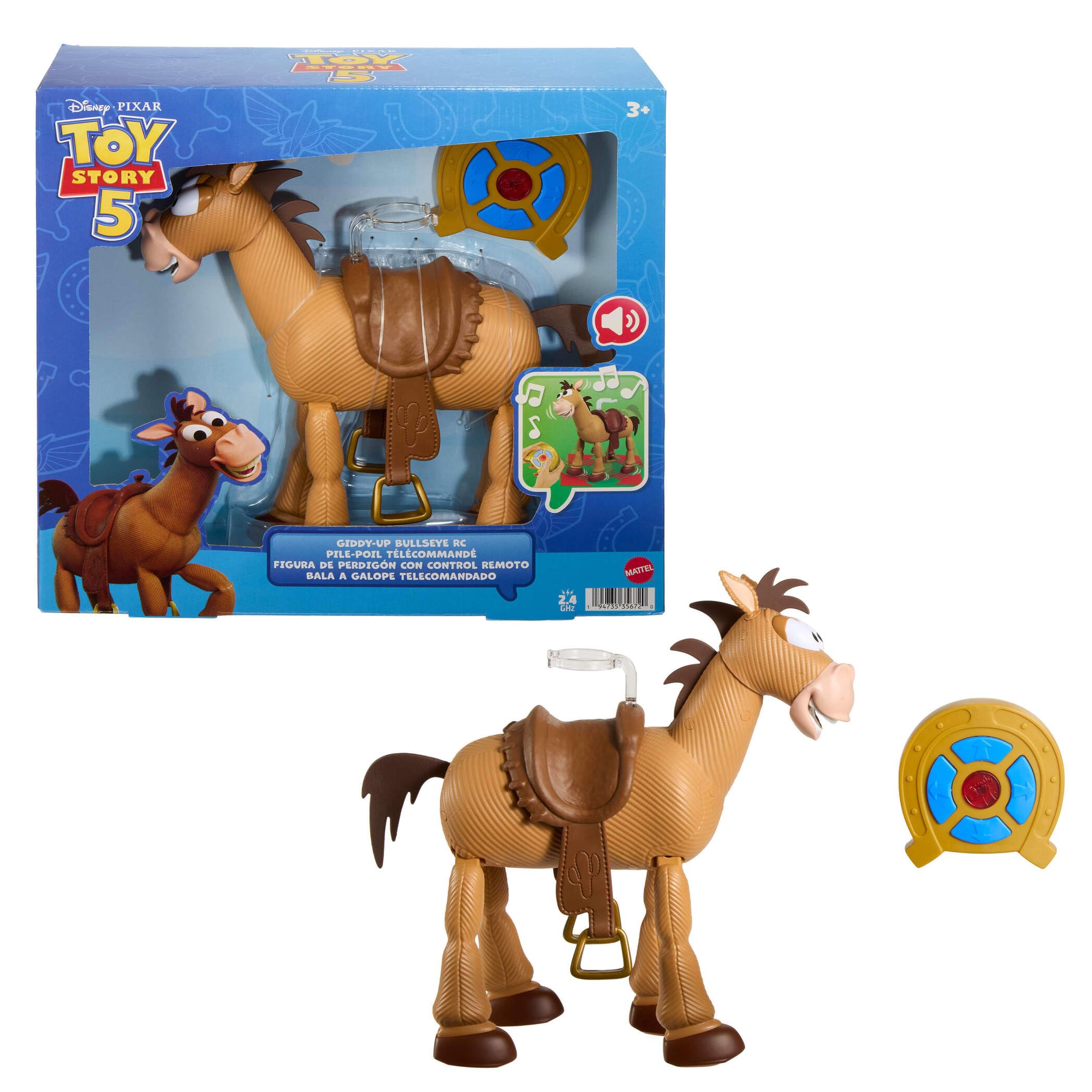 Mattel Disney y Pixar Toy Story 5 Moonspell Magic Giddy-Up Bullseye RC | Juguete caballo RC a escala 30 cm con sonidos y clip para figura (se vende por separado), JKV52
