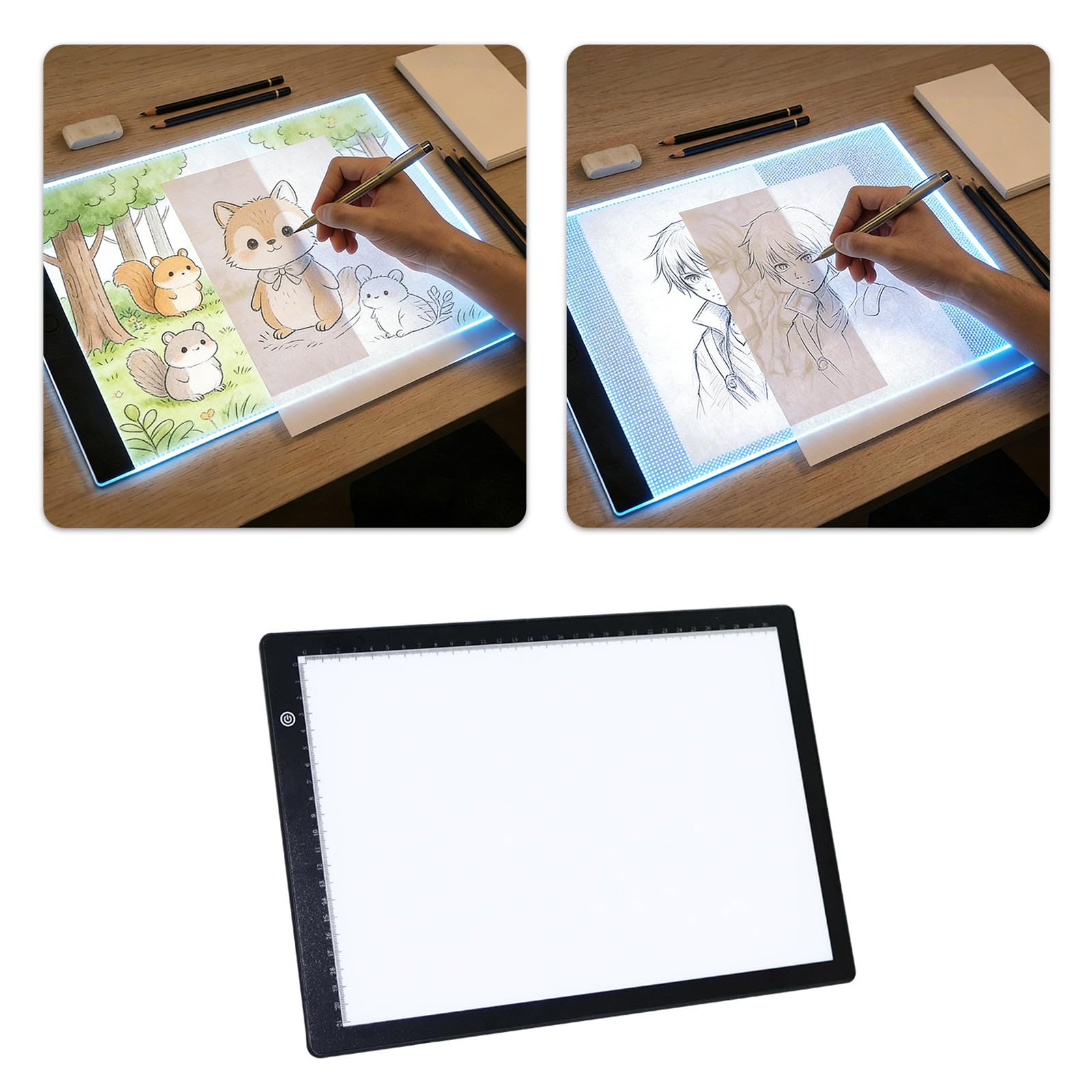 Table lumineuse compacte avec aimants puissants et éclairage doux pour travaux créatifs et travaux de dessin