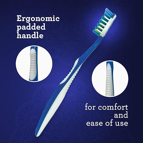 Miniatura 4 de GuruNanda Cepillo de dientes multiacción con limpiador de lengua, cerdas suaves para dientes y encías sensibles, colores surtidos, paquete de 8