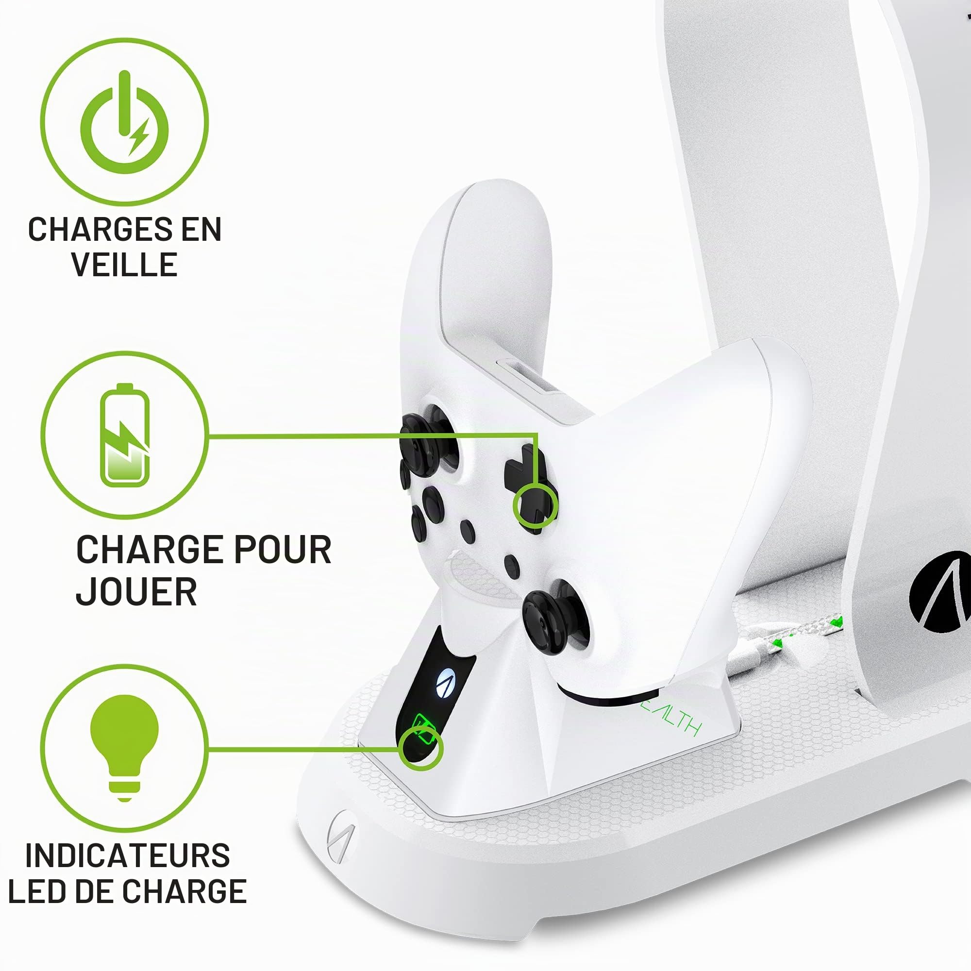 Station de Recharge STEALTH SX-C60 Blanc avec Support pour Casque pour Xbox One - Batterie Rechargeable Incluse