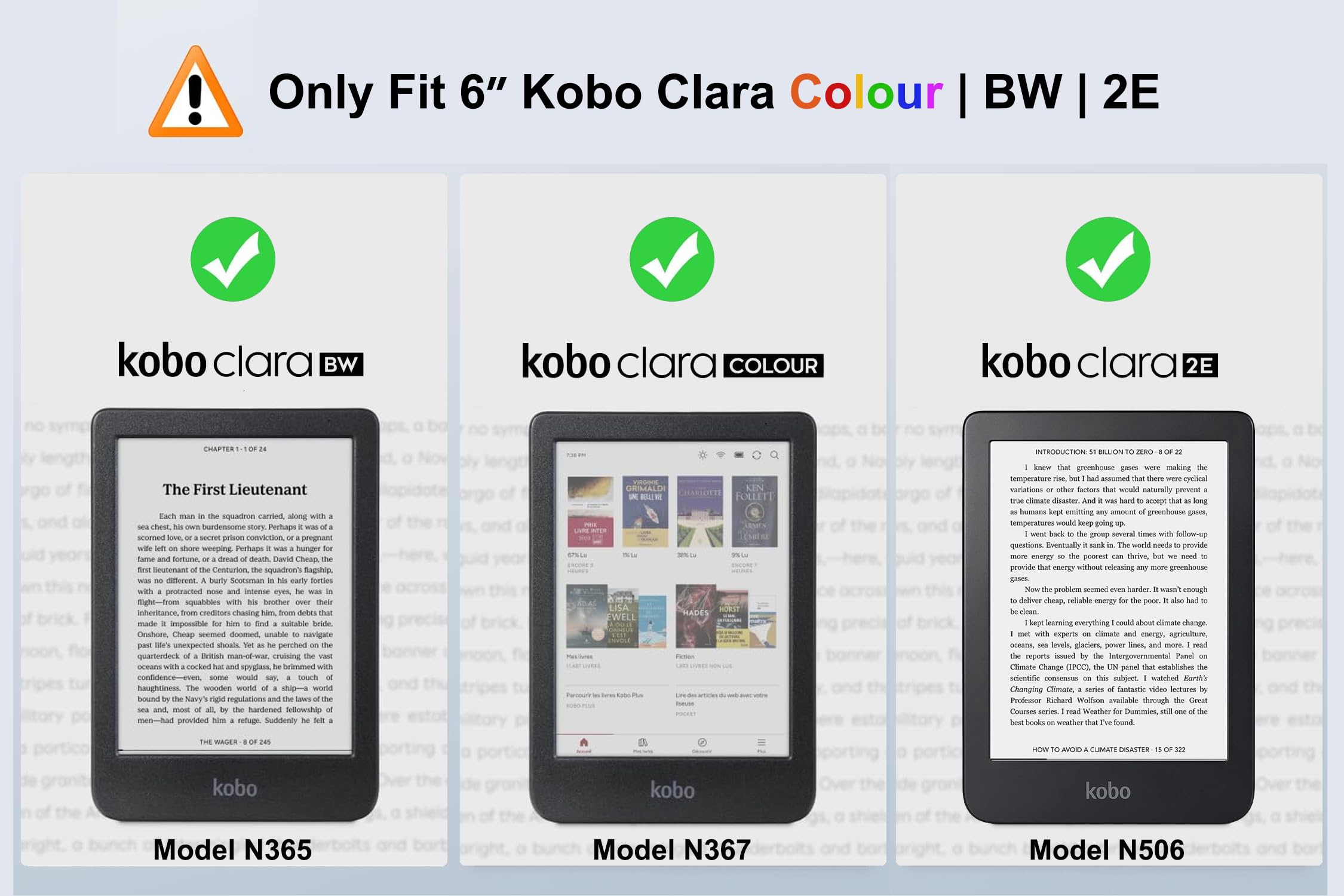 Tenano Étui en Tissu pour Kobo Clara Colour/BW/2E, Tolino Shine Colour/Shine 5/4, Housse de Protection avec Fonction Veille/Réveil Automatique, Agave Noir