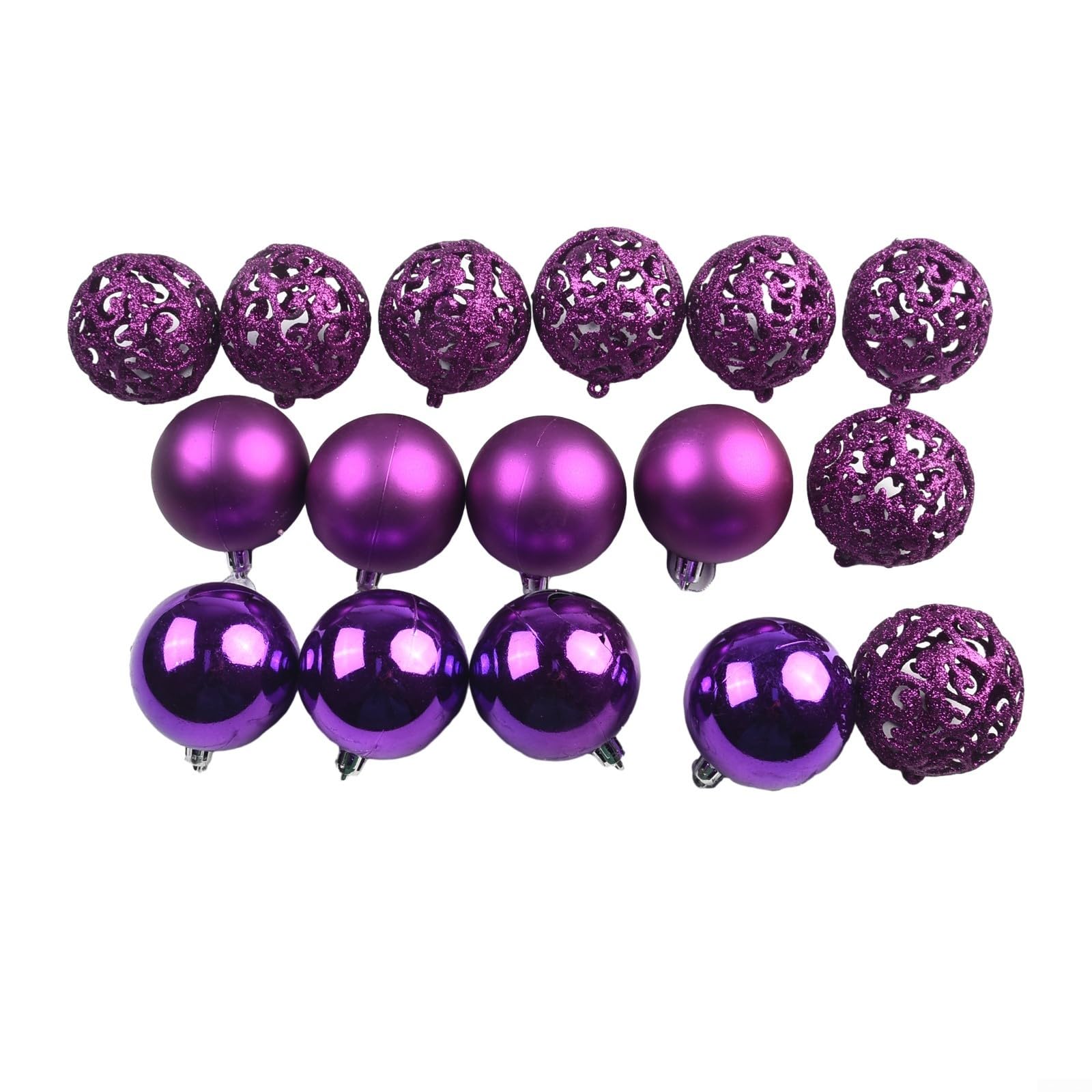 Lot de 100 boules décoratives de Noël incassables et à suspendre pour sapin de Noël (violet)