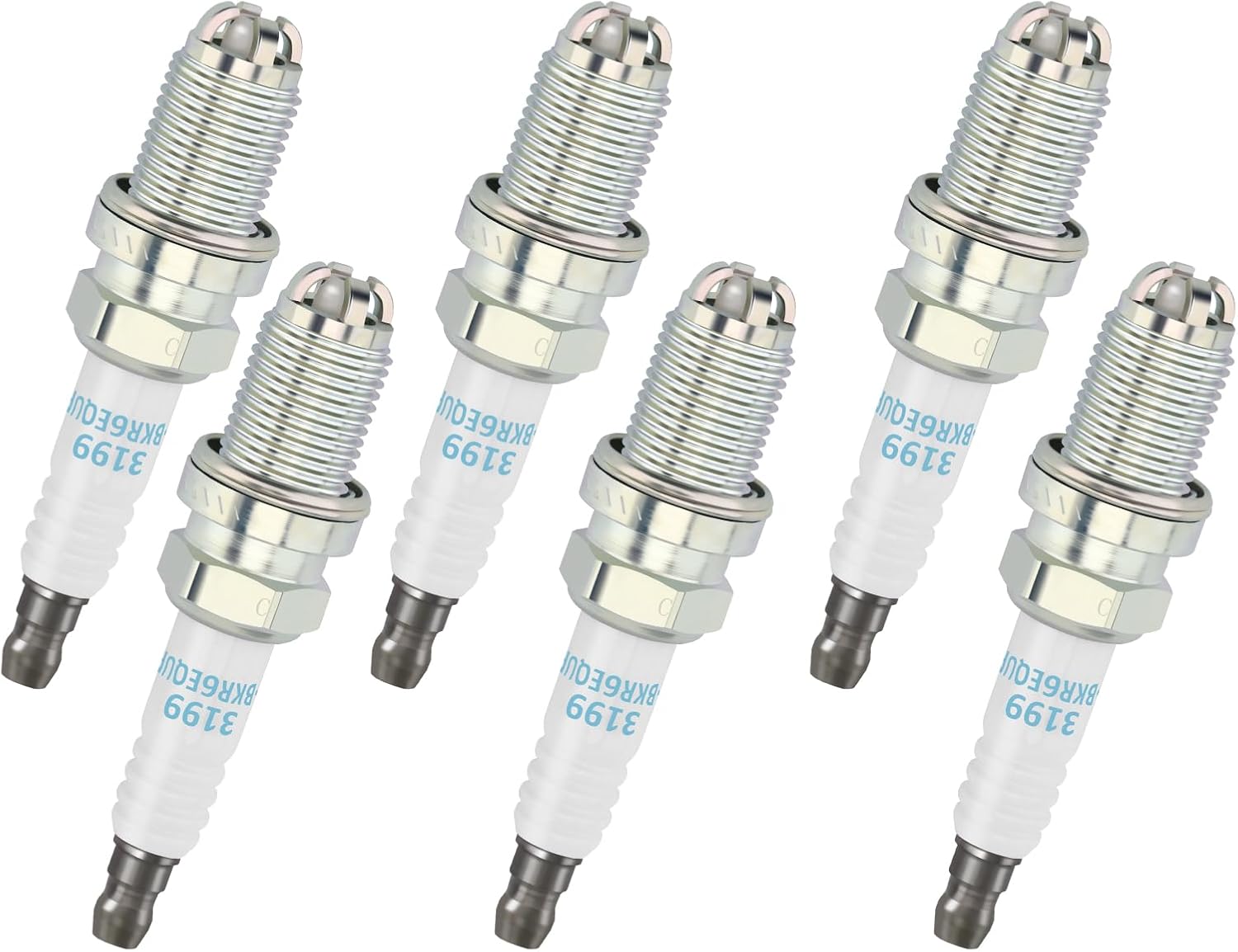 Iridium Spark Plugs Bujias Compatible with BMW 3 Series 1996-2006 for 5 Series 1997-2005 for Audi A4 1997-2001 for VW Passat 1998-2005 for MINI Cooper Replaces 3199 BKR6EQUP 12120037607 Set of 6