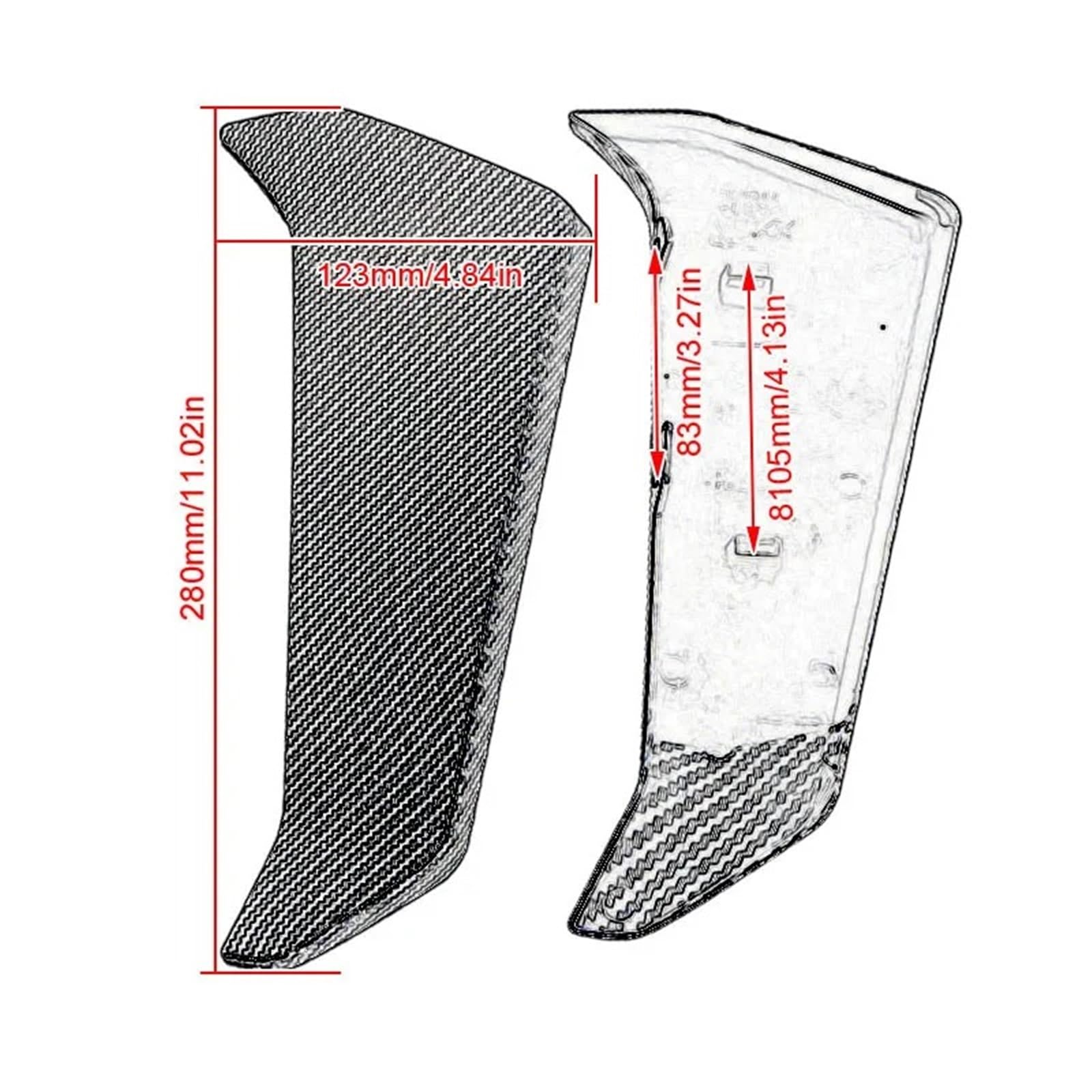 Spoiler Moto Per MT09 Per MT-09 2017 2018 2019 2020 Accessori Moto ABS Plastica Radiatore Pannelli Laterali Della Copertura Protezione Carena(Unpainted Right Ony)